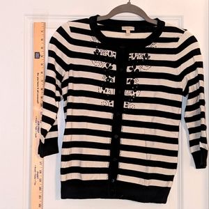 Black and white beaded cardigan